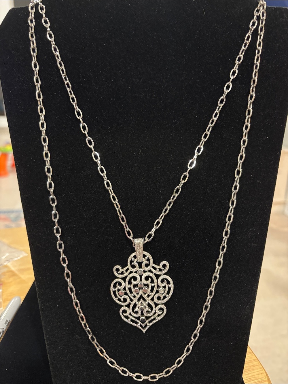 VTG Crown Trifari Silver-tone Necklace